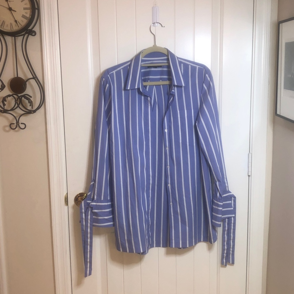 Banana Republic Lavender and White Striped Blouse